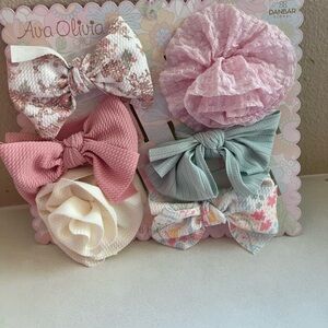 Baby/ Kids Hair Bow Set - Pink, Green, Cream, Floral